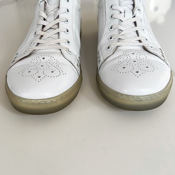 Zanzara Drum White Soft Lace Up Leather Sneakers Men’s Sz 10.5 - Picture 7 of 16